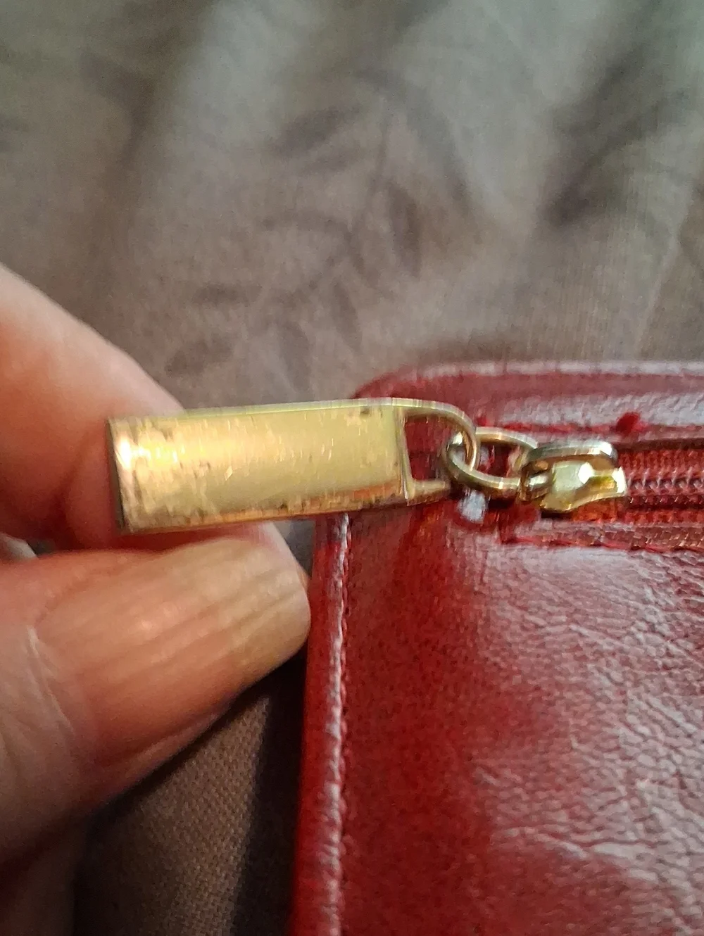 Red Leather Wallet  Women's Long Wallet